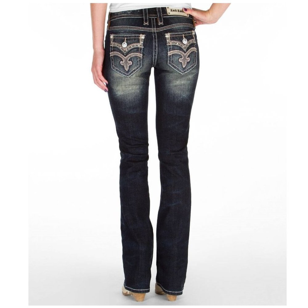 Rock Revival Bootcut Jeans size 23 Distressed Blue